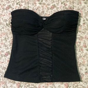 Vintage Black Strapless Top